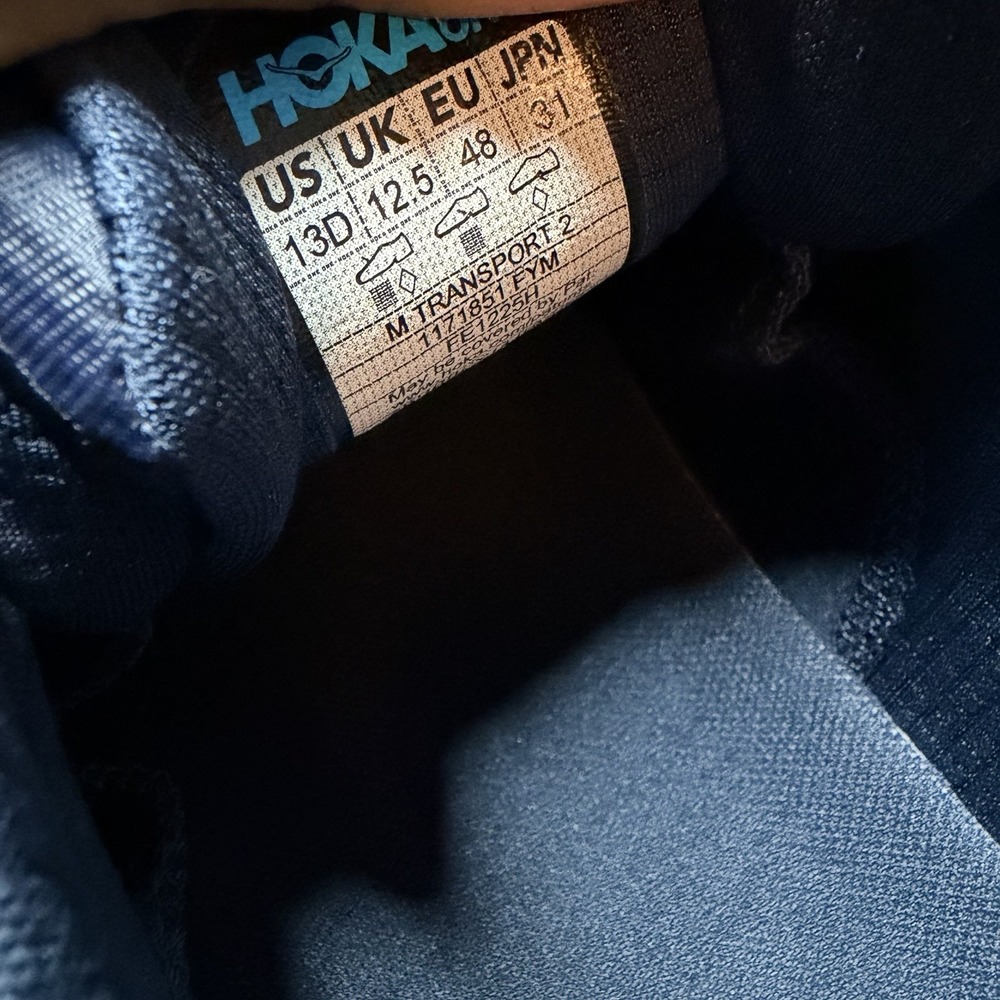 Hoka One One Transport 2 Low Top Sneaker Navy Blue Men's Size 13D - Picture 9 of 9